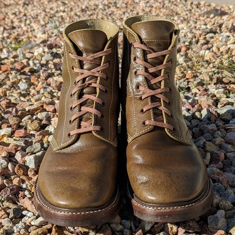 View photo of John Lofgren M-43 Service Shoes in Shinki Olive Oiled Horsebutt