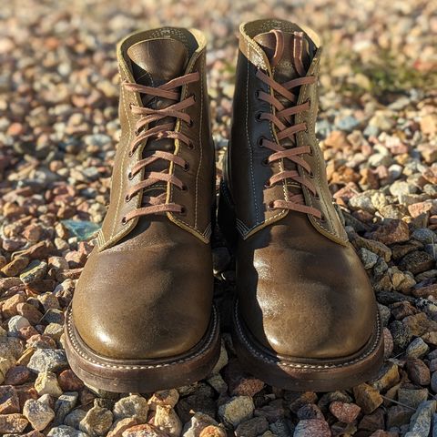 View photo of John Lofgren M-43 Service Shoes in Shinki Olive Oiled Horsebutt