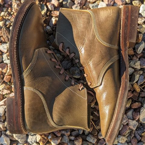 View photo of John Lofgren M-43 Service Shoes in Shinki Olive Oiled Horsebutt