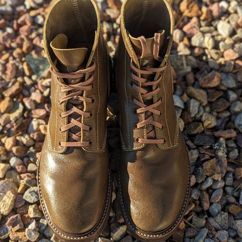 View photo of John Lofgren M-43 Service Shoes in Shinki Olive Oiled Horsebutt