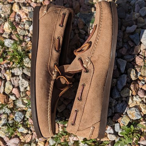 View photo of Oak Street Bootmakers Camp Moc in Horween Natural Chromexcel Roughout