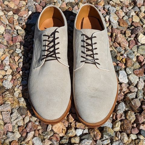 View photo of Viberg Derby Shoe in C.F. Stead Angora Kudu Suede