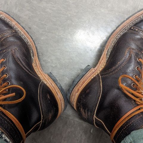 View photo of White's MP-Sherman Toe Cap in Horween Dark Brown Waxed Flesh