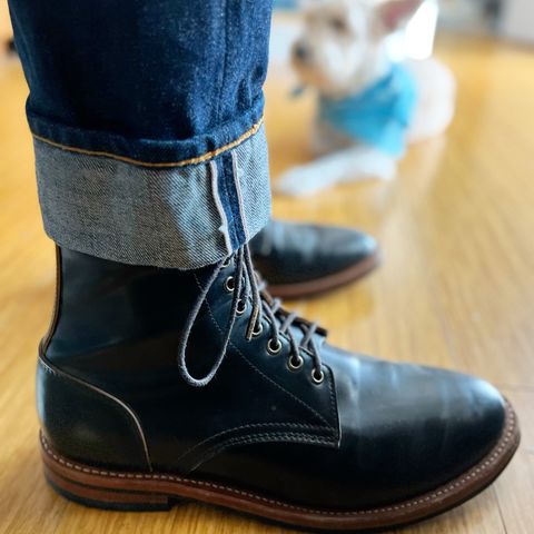 Search result thumbnail of Oak Street Bootmakers Trench Boot in Horween Black Shell Cordovan