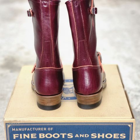 John Lofgren Wabash Engineer Boots in Shinki Burgundy Oiled Horsebutt
