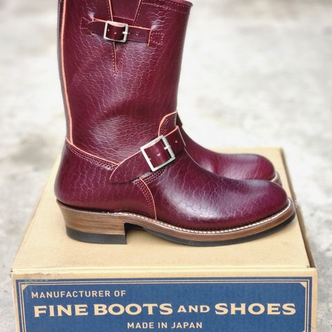 John Lofgren Wabash Engineer Boots in Shinki Burgundy Oiled Horsebutt