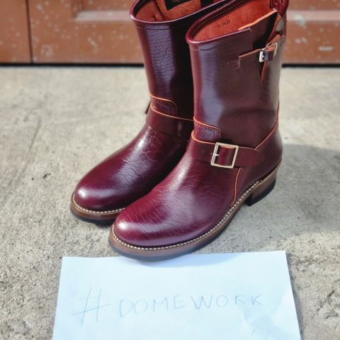 John Lofgren Wabash Engineer Boots in Shinki Burgundy Oiled Horsebutt