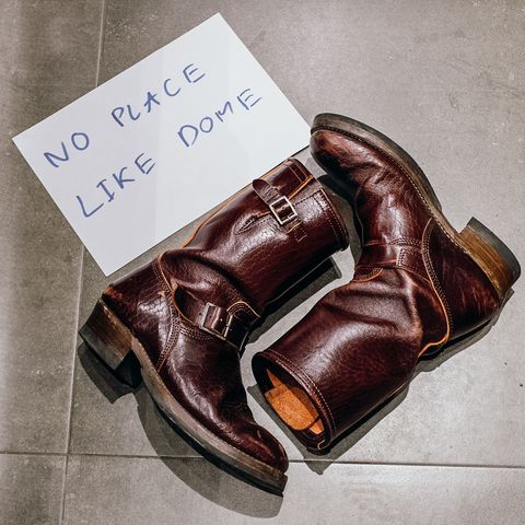 John Lofgren Wabash Engineer Boots in Shinki Burgundy Oiled Horsebutt