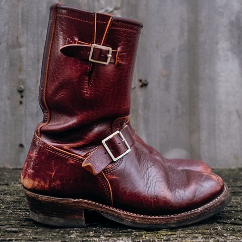 Search result thumbnail of John Lofgren Wabash Engineer Boots in Shinki Burgundy Oiled Horsebutt