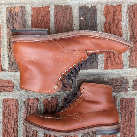 View photo of Alden Indy Boot in Papaya Pegasus Calfskin