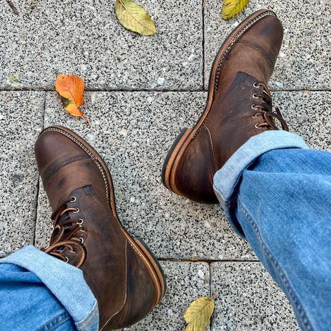Viberg Service Boot BCT in Horween Vintage Mocha Oil Harness (3sixteen)