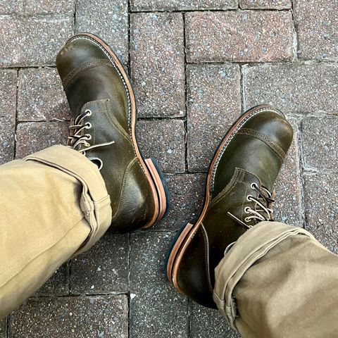 Search result thumbnail of Viberg Service Boot BCT in Horween Dark Olive Waxed Flesh