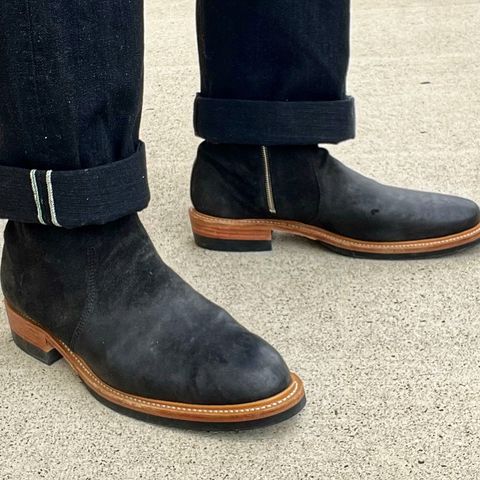 Viberg Side Zip in Maryam Black Split Horsebutt