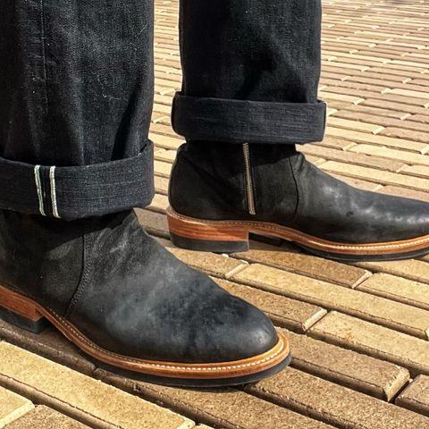 Viberg Side Zip in Maryam Black Split Horsebutt