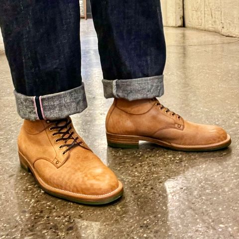 View photo of Iron Boots x Østmo Drop 11 Type 1 Service Boot in Maryam Natural Washed Horsebutt