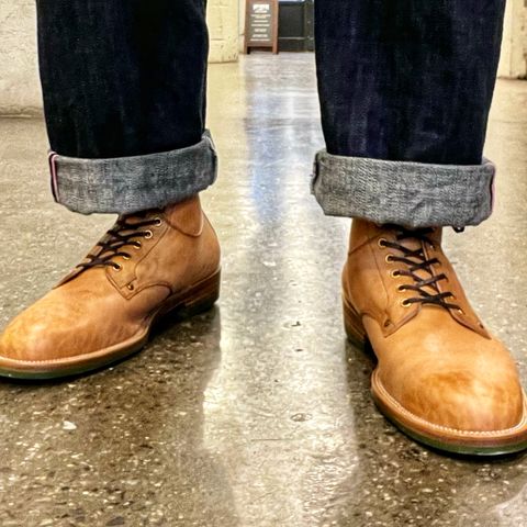 View photo of Iron Boots x Østmo Drop 11 Type 1 Service Boot in Maryam Natural Washed Horsebutt