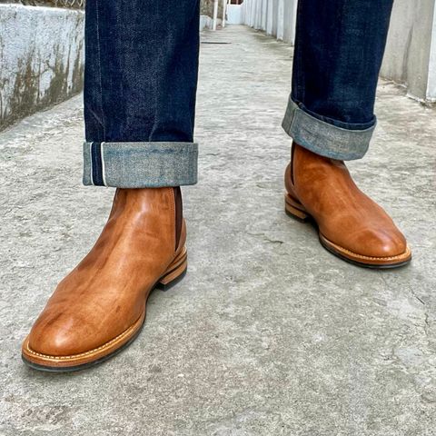 View photo of Viberg Chelsea in Guidi Tan Washed Horsehide