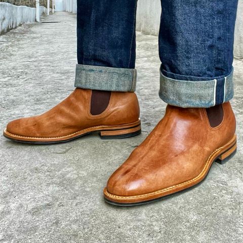 View photo of Viberg Chelsea in Guidi Tan Washed Horsehide