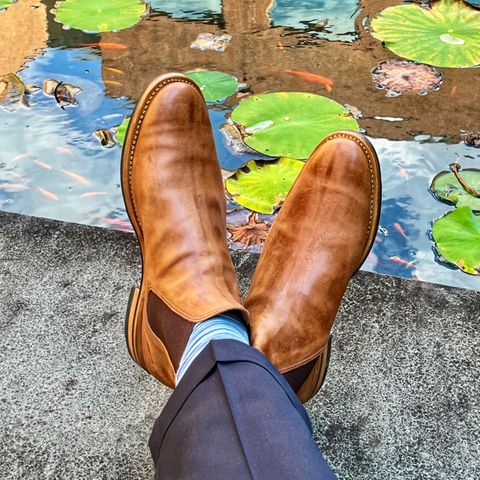 View photo of Viberg Chelsea in Guidi Tan Washed Horsehide