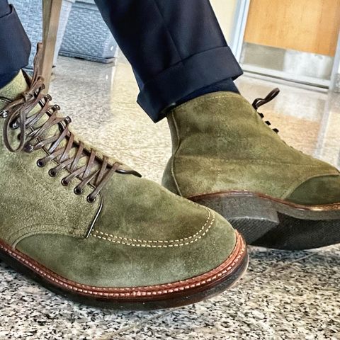 View photo of Alden Indy Boot in Peat Suede