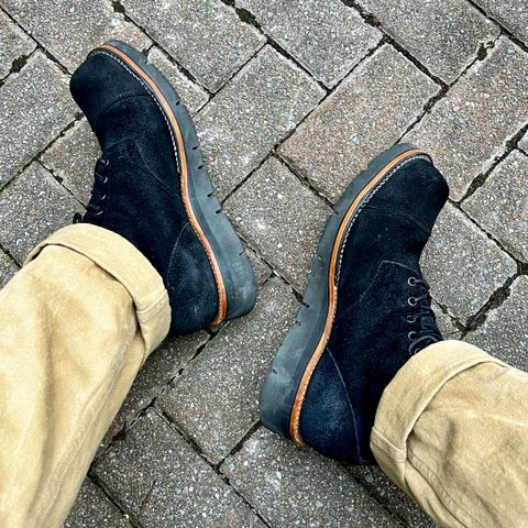 View photo of Viberg Service Boot BCT in Seidel Black Oil Tan Roughout