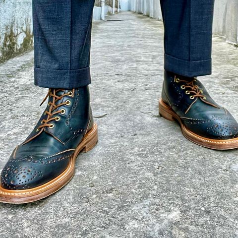 Search result thumbnail of Tricker's Stow Country Boot in Horween Navy Chromexcel