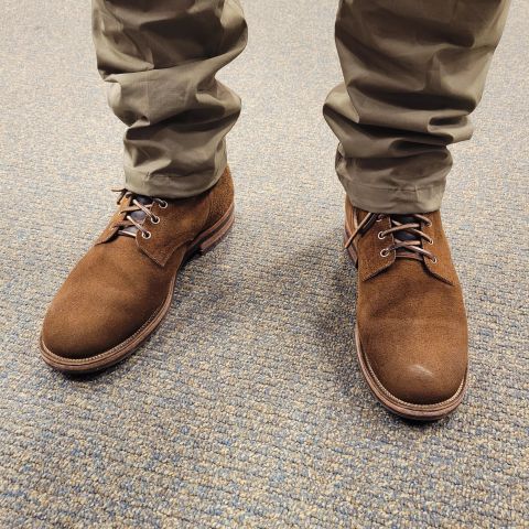 Viberg Service Boot in Horween Mushroom Chamois Roughout
