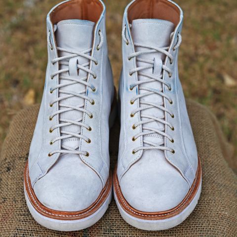 Tricker's x Division Road Super Monkey Boot in C.F. Stead Bone Nubuck Kudu