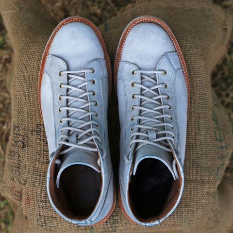 Tricker's x Division Road Super Monkey Boot in C.F. Stead Bone Nubuck Kudu