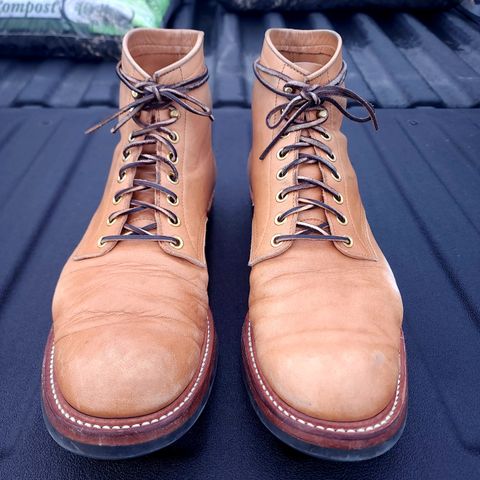 Y'2 Leather Work Boot in Y'2 kakishibu horsehide leather