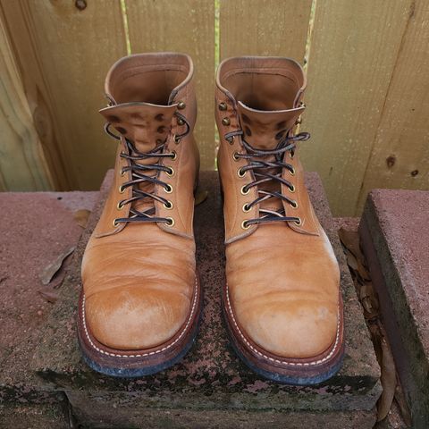 Y'2 Leather Work Boot in Y'2 kakishibu horsehide leather