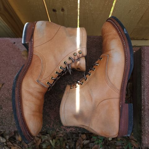 Y'2 Leather Work Boot in Y'2 kakishibu horsehide leather