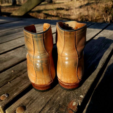 Y'2 Leather Work Boot in Y'2 kakishibu horsehide leather
