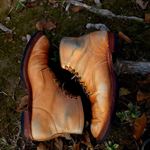 Y'2 Leather Work Boot in Y'2 kakishibu horsehide leather