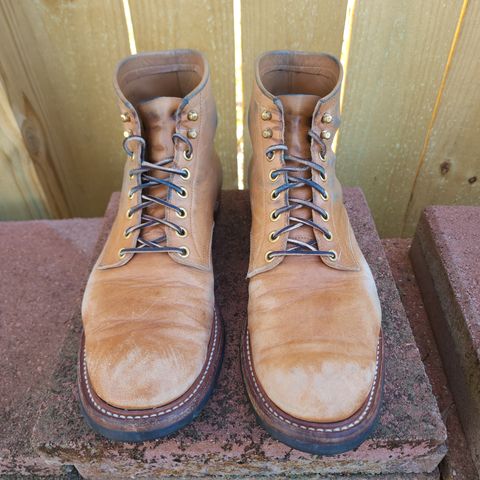 Y'2 Leather Work Boot in Y'2 kakishibu horsehide leather