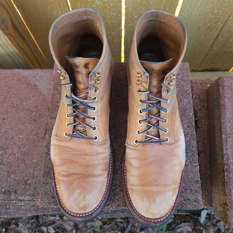 Y'2 Leather Work Boot in Y'2 kakishibu horsehide leather