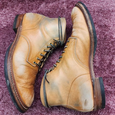 Y'2 Leather Work Boot in Y'2 kakishibu horsehide leather