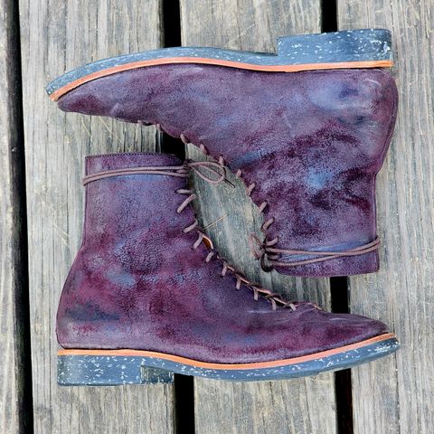 Briselblack The Buck Wholecut Lace to Toe in Horween Reversed Wax Burgundy Horsehide