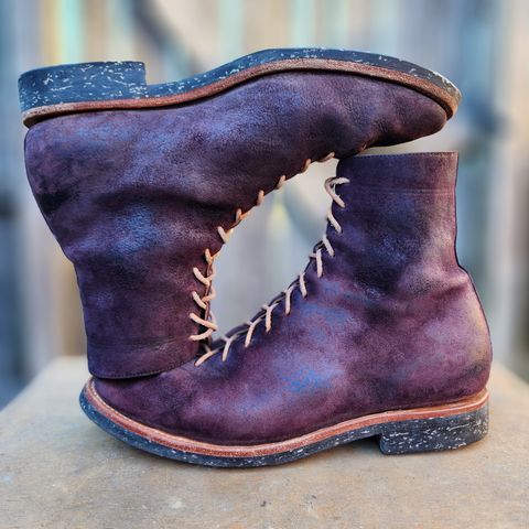 Briselblack The Buck Wholecut Lace to Toe in Horween Reversed Wax Burgundy Horsehide