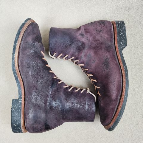 Briselblack The Buck Wholecut Lace to Toe in Horween Reversed Wax Burgundy Horsehide