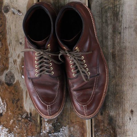 View photo of Alden Norwegian Front Blucher in Horween Brown Chromexcel