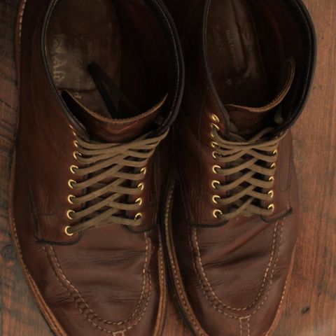 View photo of Alden Norwegian Front Blucher in Horween Brown Chromexcel