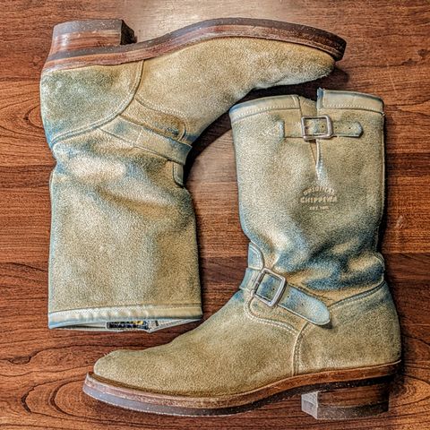 Chippewa 11" Engineer Boot in Sand Roughout