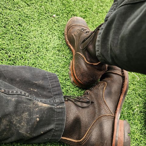 Nicks Nicks/ x Butterscotch Triton Boot in Nicks/ Horween Black Waxed Flesh