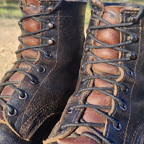 Nicks Nicks/ x Butterscotch Triton Boot in Nicks/ Horween Black Waxed Flesh