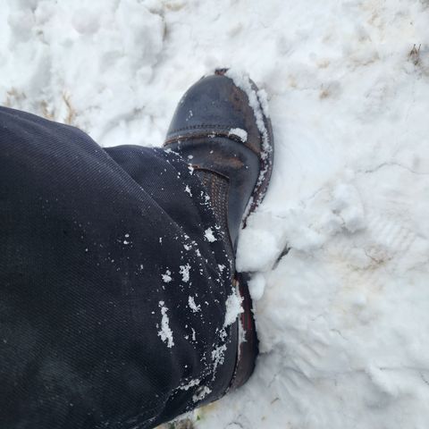 View photo of Nicks Nicks/ x Butterscotch Triton Boot in Nicks/ Horween Black Waxed Flesh