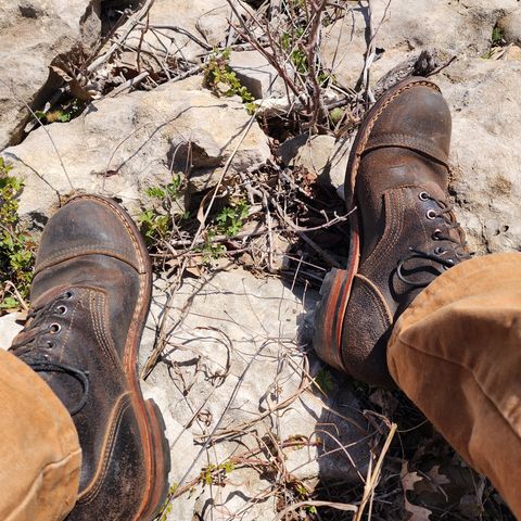 Nicks Nicks/ x Butterscotch Triton Boot in Nicks/ Horween Black Waxed Flesh