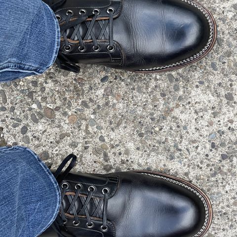 View photo of Viberg Service Boot in Horween Black Chromexcel