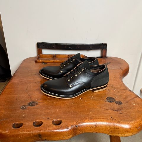 View photo of NF Bootmaker Milton Shoe in Horween Tumbled Black Chromexcel