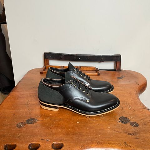 View photo of NF Bootmaker Milton Shoe in Horween Tumbled Black Chromexcel